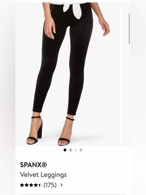 Spanx Velvet Leggings Black High Rise Shaping NWOT Size XL